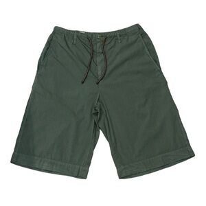 DRIES VAN NOTEN Men’s Drawstring Poplin Shorts Green IT44